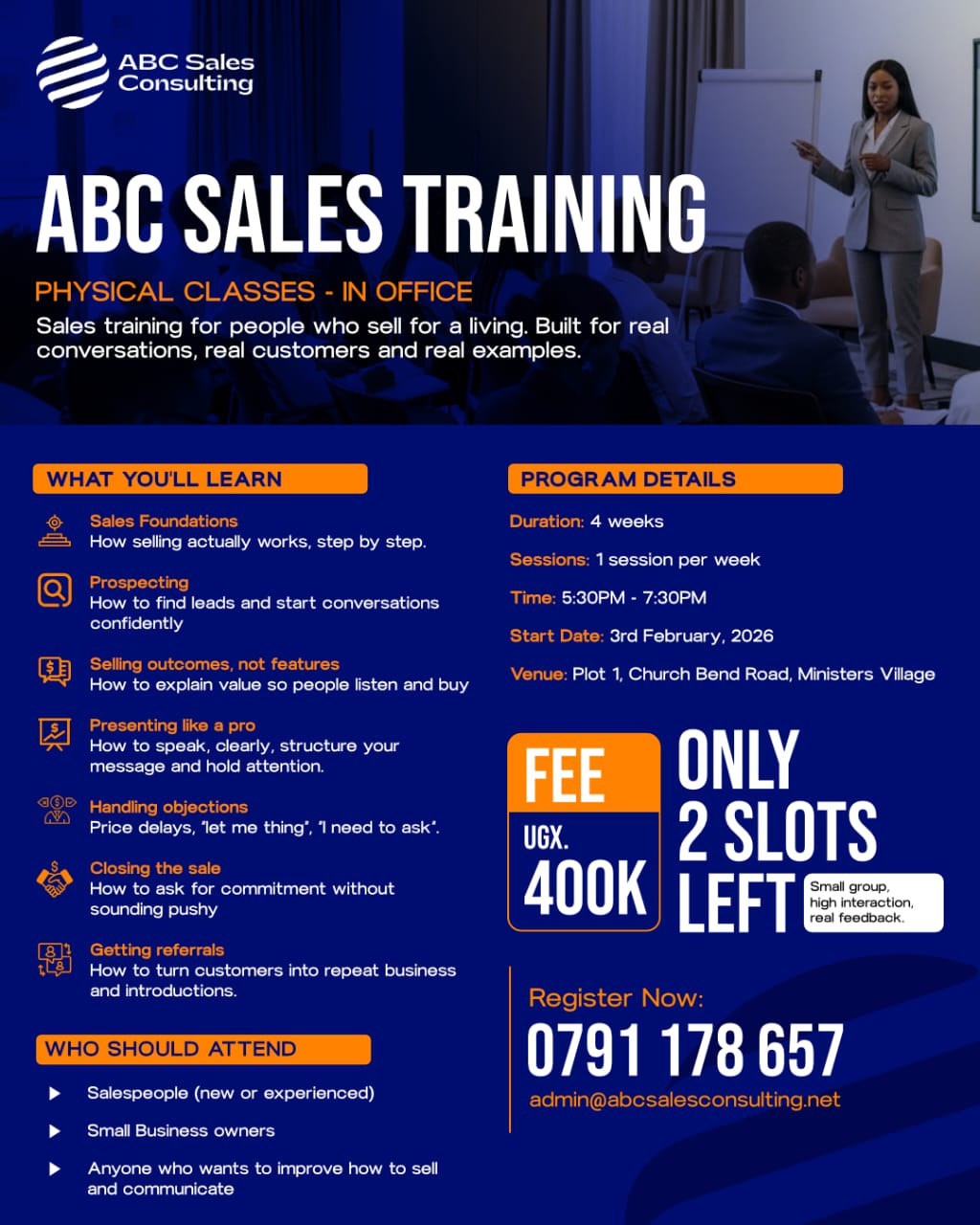 Physical Class Training Flyer