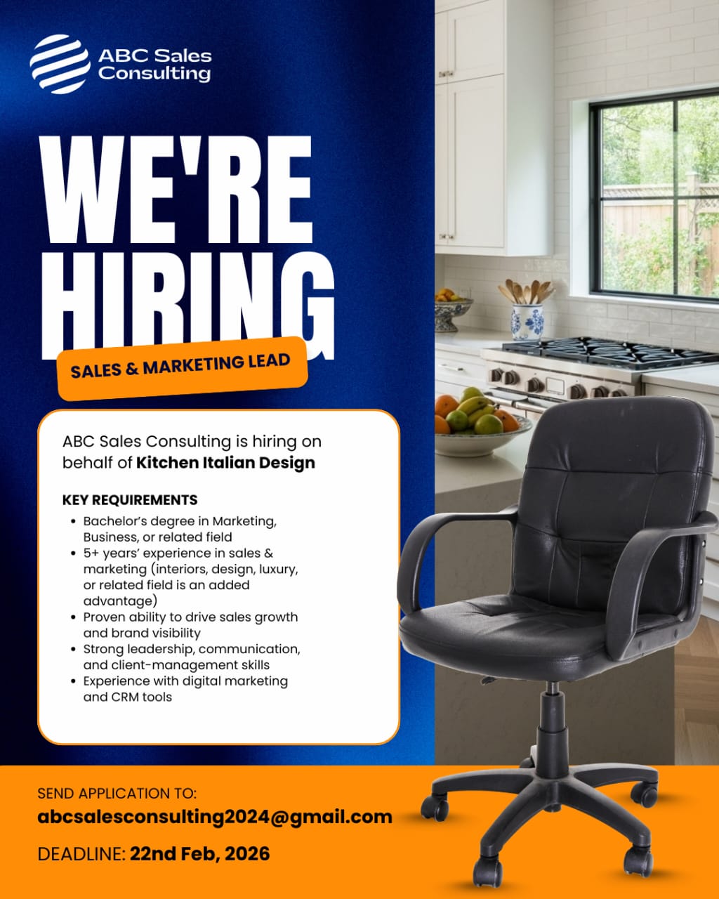 Italian Design Sales Executive flyer