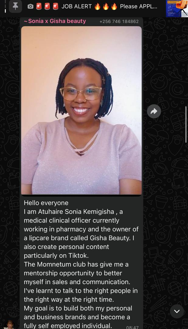 WhatsApp message from client